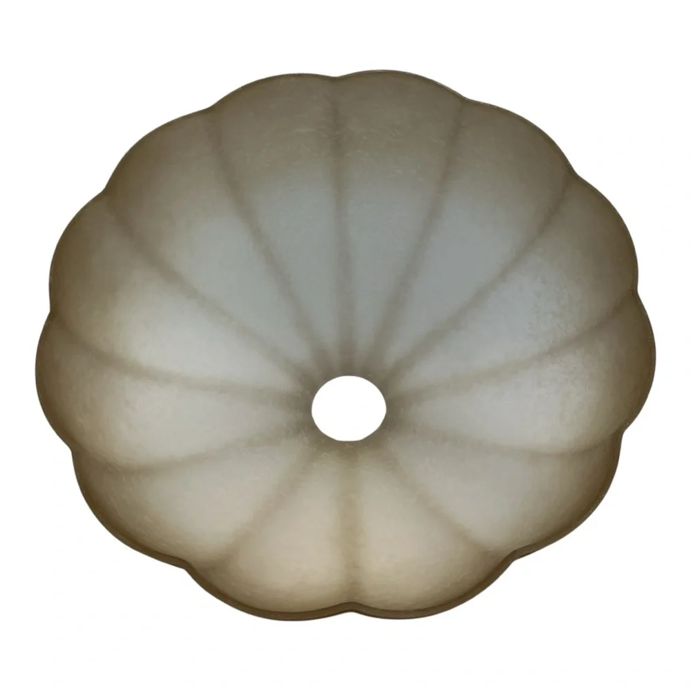 Torchiere REPLACEMENT Floor Lamp Glass Shade Fluted Clam Shape Amber Alabaster